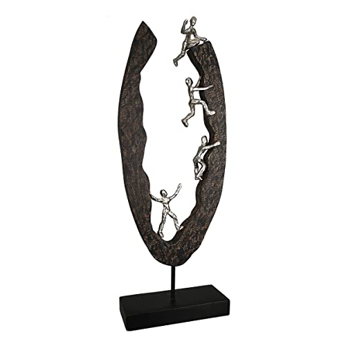 Casablanca Deko Figur Skulptur Succeed Erfolg - Holz Aluminium Deko Objekt - Dekoration Wohnzimmer Geschenk Geburtstagsgeschenk - Farben: Schwarz Silber - Höhe 59 cm von Casablanca modernes Design