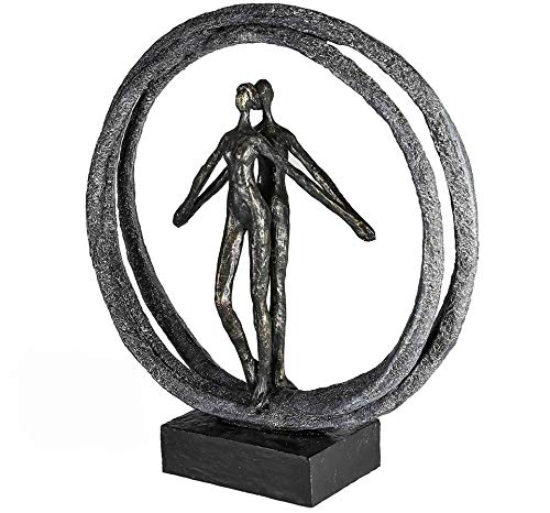 Casablanca - Skulptur - Figur - Dekofigur - Paar im Ring - Poly - Farbe: Bronze Höhe 40 cm von Casablanca modernes Design