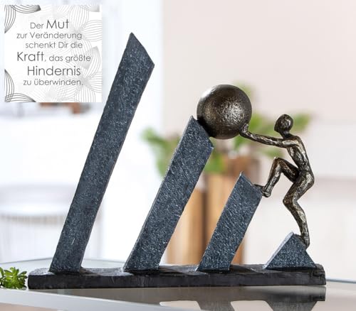 Casablanca Skulptur Forward, Kunstharz, antikfinish, anthrazit/Kupfer, Ball- & Mannmotiv, H: 27,5 cm, B: 32 cm, T: 8 cm - Deko, Kunst, Statue, Wohnaccessoire Casablanca Skulptur Forward, Kunstharz, antikfinish, anthrazit/Kupfer, Ball- & Mannmotiv, H: 27,5 cm, B: 32 cm, T: 8 cm - Deko, Kunst, Statue, Wohnaccessoire von Casablanca modernes Design
