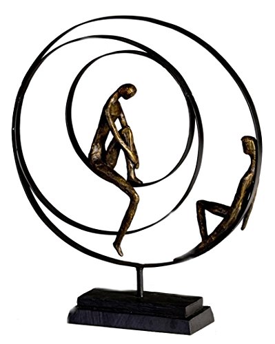 Casablanca Deko Skulptur Figur Dekofigur - aus Kunstharz - Model: Patience - Farben: Bronze Schwarz - Deko Wohnzimmer - Höhe 41 cm von Casablanca modernes Design
