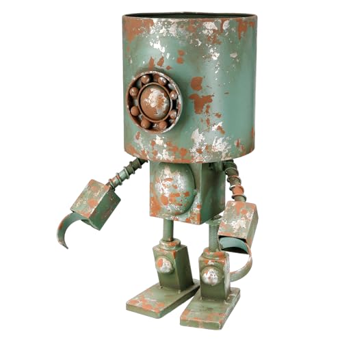 Casablanca Übertopf Robotic aus Metall - grün - antikfinish - Höhe 42cm x Breite 30cm - Roboterform von Casablanca modernes Design