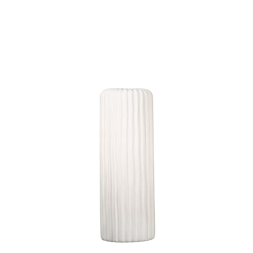 Casablanca Vase - Fjord - aus Keramik weiß matt mit Rillenstruktur H. 58 cm von Casablanca modernes Design