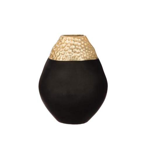 Casablanca Vase Imperium- Aluminium - Gold-schwarz - Höhe 17cm - bauchige Dekovase Casablanca Vase Imperium- Aluminium - Gold-schwarz - Höhe 17cm - bauchige Dekovase von Casablanca modernes Design