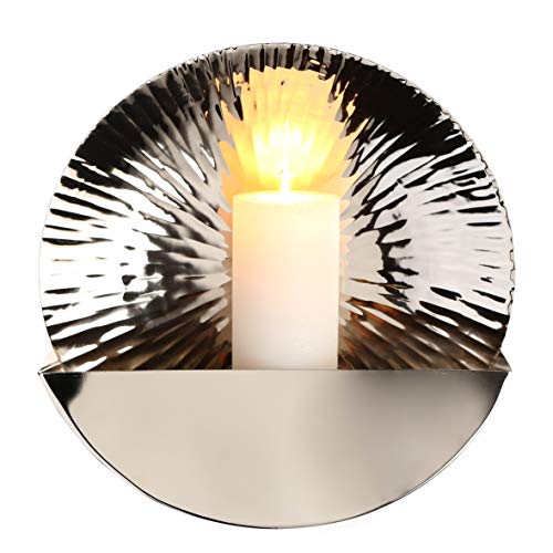 Casablanca - Wandobjekt/Kerzenhalter - Magnifico - Edelstahl - vernickelt - mit feiner Strahlenstruktur - D: 44 cm von Casablanca modernes Design