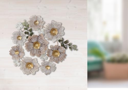 Casablanca Wandrelief Blumenkreis Metall beige creme goldfarben strukturiert Blumenmotiv 56x60x5cm Wanddeko Kunst Dekoration Wohnaccessoire Casablanca Wandrelief Blumenkreis Metall beige creme goldfarben strukturiert Blumenmotiv 56x60x5cm Wanddeko Kunst Dekoration Wohnaccessoire von Casablanca modernes Design