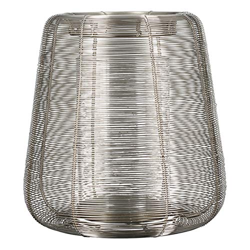 Casablanca - Windlicht, Laterne - Lucerno - Metall - geflochten - Silber - Höhe 29 cm von Casablanca modernes Design