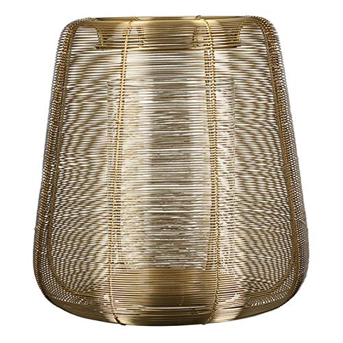 Casablanca Windlicht Lucero Metall goldfarben geflochten mit Glaseinsatz (Ø 15,5 cm) für Stumpenkerzen H: 35 cm Ø 30 cm 15828 von Casablanca modernes Design