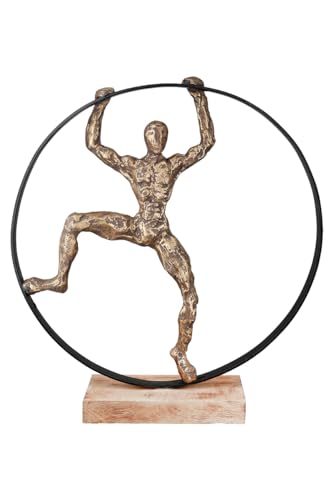 Casablanca große Deko Figur Skulptur XXL - Dekofigur aus Aluminium Holz Farbe: Bronze Schwarz - Dekoration Wohnzimmer Geschenk Motivation Höhe 45 cm von Casablanca modernes Design