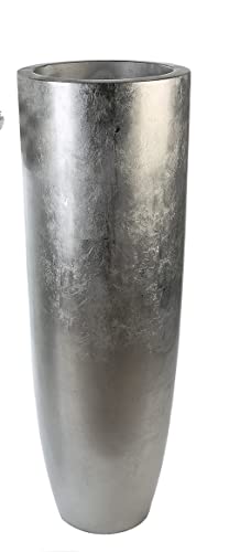 Casablanca großer Pflanztopf XXL rund aus Fiberglas - Pflanzkübel XL für den Innenbereich - mit Pflanzeinsatz Topf - Deko Frühling Wohnzimmer - Farbe: Silber Höhe 115 cm Casablanca großer Pflanztopf XXL rund aus Fiberglas - Pflanzkübel XL für den Innenbereich - mit Pflanzeinsatz Topf - Deko Frühling Wohnzimmer - Farbe: Silber Höhe 115 cm von Casablanca modernes Design