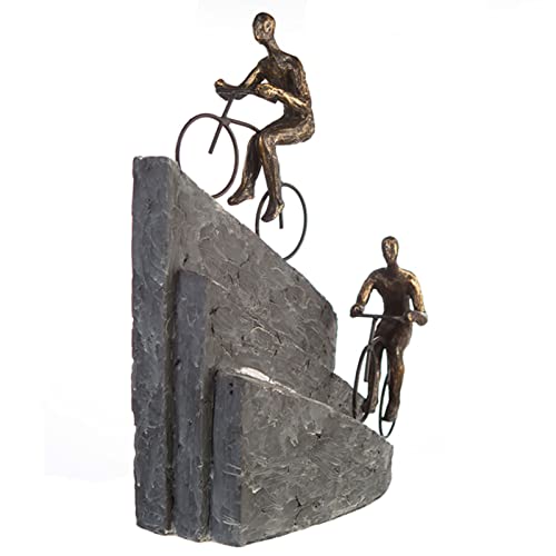 Casablanca Deko Skulptur Figur - Dekofigur Fahrrad Motiv Rennrad Mountainbike aus Metall Poly - Dekoration Wohnzimmer Geschenk Geburtstagsgeschenk - Farbe: Schwarz Silber - Höhe 33 cm von Casablanca modernes Design