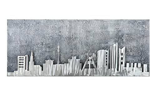 Casablanca modernes Design GILDE Bild Skyline Ruhrpott - 3D Sky Line - mit Aluminium Elementen 100 x 40 cm von Casablanca modernes Design