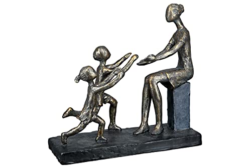 GILDE Deko Skulptur - In Meine Arme- Poly bronzefarben, grau 37077 von Casablanca modernes Design