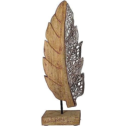 Casablanca Deko Skulptur XL Dekoration Blatt - Natur Silber Farben - Höhe 52 cm von Casablanca modernes Design