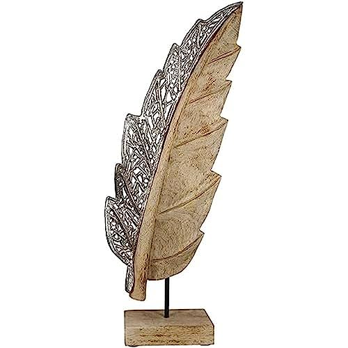 Casablanca Deko Skulptur XXL Dekoration Blatt - Natur Silber Farben - Höhe 61 cm von Casablanca modernes Design