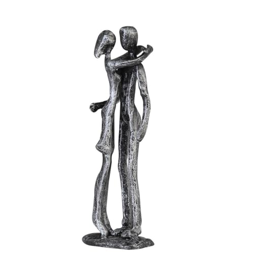 Casablanca Design Deko Skulptur Couple - Liebespaar - Gußeisen - Eisen brüniert - Antik-Silber - Höhe 18 cm - Geschenk - Love von Casablanca modernes Design
