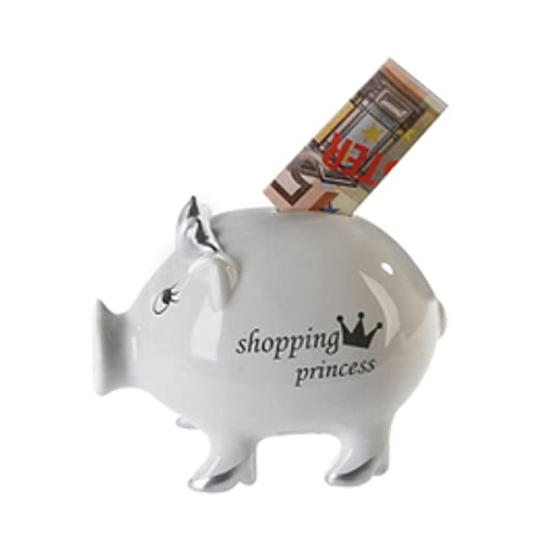 Casablanca modernes Design Spardose „Shopping Princess“, weiß/Silber von Casablanca modernes Design