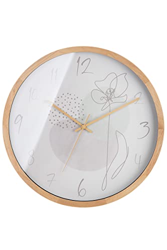 Casablanca runde Wanduhr XL - große Uhr zum Aufhängen - Material MDF mit Motiv Zifferblatt - Farbe: weiß braun - für 1 x AA 1,5V Batterie (Nicht im Lieferumfang enthalten) - Ø 41,5 cm von Casablanca modernes Design