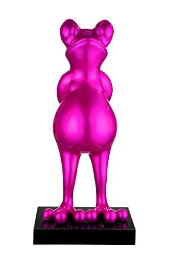 Casablanca - Design Deko Skulptur Frosch - aus Kunstharz auf Marmorsockel - Höhe 68 cm - pink metallic - Dekofigur - Home - Liebe - Geschenkidee von Casablanca modernes Design