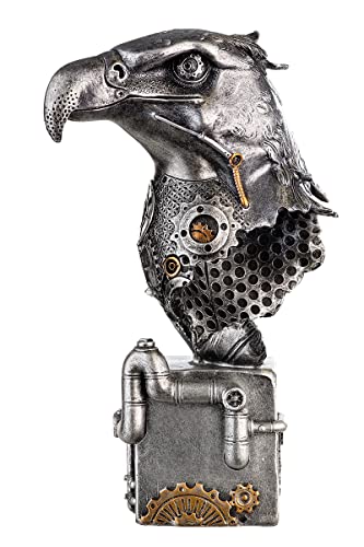 Casablanca modernes Design GILDE Skulptur Steampunk - Adler Figur - Eagle Kunstharz silberfarben 37046 - Höhe 27 cm von Casablanca modernes Design