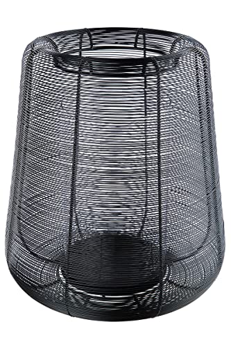 GILDE Windlicht/Laterne Lucerno matt schwarz, mit Glaseinsatz H: 35 cm Ø 30 cm 68753 von Casablanca modernes Design