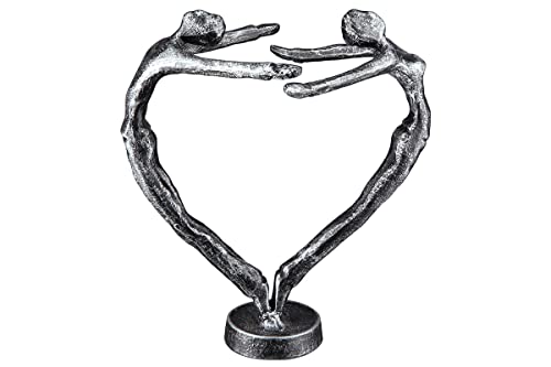 Gilde Design Skulptur In Love - Herz förmig - Eisen silberfarben - Höhe 15 cm von Casablanca modernes Design