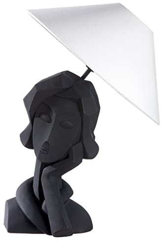 Casablanca Deko Lampe Tischlampe - Deko Skulptur Büste Frauen Kopf als Lampenfuß - Deko Wohnzimmer schwarz Höhe 50 cm von Casablanca modernes Design