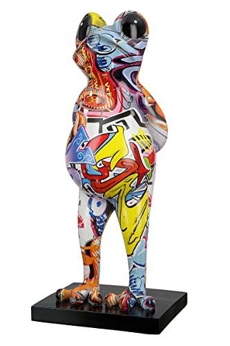 Casablanca Deko Tier Figur Skulptur Frosch Frog - Moderne Kunst Dekoration aus Kunstharz - Street Art Design - Mehrfarbig Höhe 30,5 cm von Casablanca modernes Design