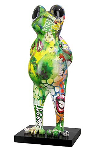 Casablanca Deko Tier Figur Skulptur Frosch - Moderne Kunst Dekoration aus Kunstharz - Street Art Design - Mehrfarbig Höhe 30,5 cm von Casablanca modernes Design