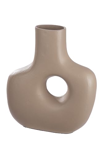 Casablanca Deko Vase Lochvase - wasserdichte Blumenvase aus Aluminium - Deko Wohzimmer Herbst - Dekoration Weihnachten Geschenk Geburtstag - Farbe. Beige Braun - Höhe 30 cm von Casablanca modernes Design