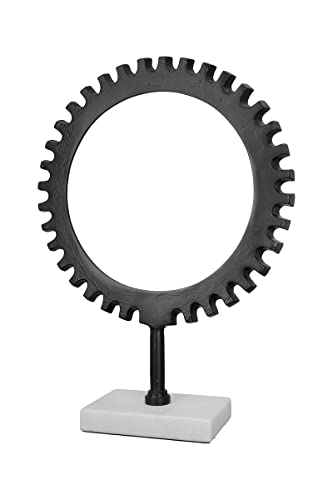 Casablanca Moderne Deko Skulptur XL Zahnrad - rundes Dekoobjekt aus Aluminium - Dekoration Wohnzimmer - Farbe: schwarz - Höhe 43 cm von Casablanca modernes Design