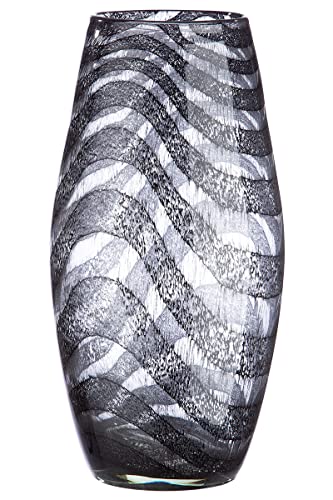 Casablanca Vase Blumenvase grau schwarz aus Glas - Deko Wohnzimmer Geschenk für Frauen Geburtstag Muttertag Höhe 30 cm von Casablanca modernes Design