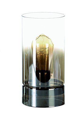 Casablanca - Dekoleuchte - Edison - Glas - klar/Silber - 10 LED - 2xAAA Batterien - Nicht im Lieferumfang enthalten - 1 Stück DekolampeTimer 6h an/18h aus von Casablanca