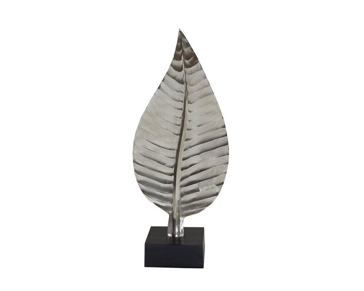 Casablanca Dekoobjekt Dekoobjekt Blatt Aluminium 57cm Skulptur Statue Dekofigur, von Hand poliert von Casablanca