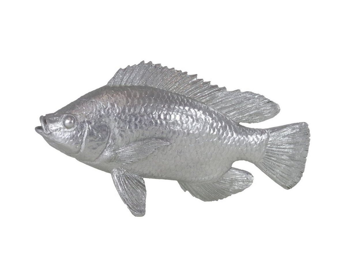 Casablanca Dekoobjekt Fisch klein Dekofigur 18x34cm silber aus Polyresin maritime Fischfigur, zum Stellen von Casablanca