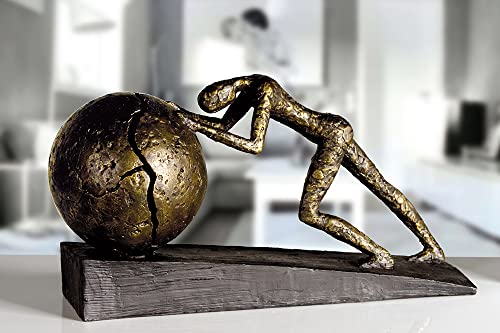 Casablanca - Skulptur Heavy Ball - Poly - Bronzefinish - Schwarzer Base - Höhe 21,5 cm - Länge 37 cm von Casablanca modernes Design