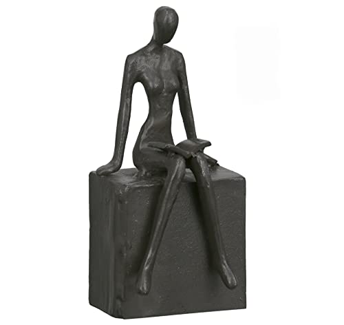 Casablanca - Figur, Dekofigur, Skulptur - Readable - Lesende Frau - Eisen - brüniert - 16 x 6 x 6,5 cm von Casablanca modernes Design