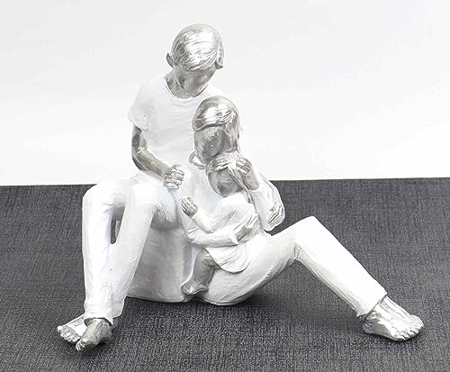 Casablanca Gilde Skulptur Elternfreude weiß/Silber 17 x 20,5 cm Familie Paar Kind Figur von Casablanca