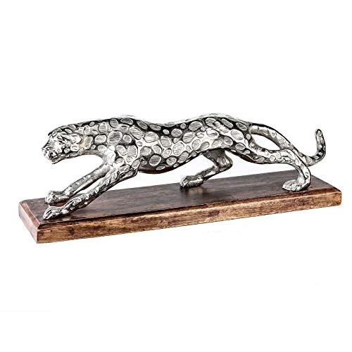 Casablanca - Skulptur - Dekofigur - Panther- Aluminium - Mangoholz - Länge 51cm von Casablanca modernes Design