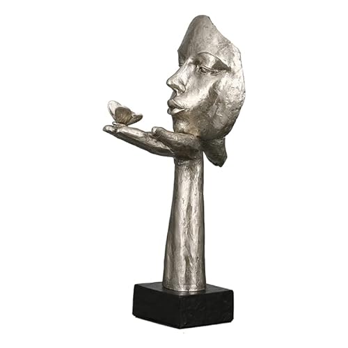 Casablanca Skulptur Figur Frau mit Schmetterling - Desire - antik-silberfarben - Höhe 34 cm - mit Spruch von Casablanca modernes Design