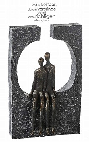 Casablanca - Skulptur Deko Figur aus Kunstharz Zweisamkeit - Wohnaccessoir bronzefarben - Höhe 27,5 cm - Couple - Liebe - Love von Casablanca modernes Design