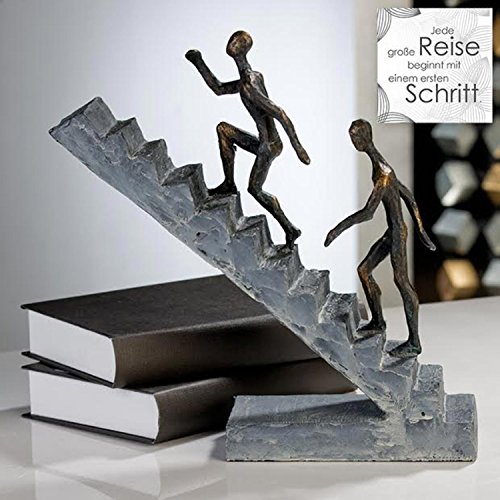 Casablanca Skulptur Staircase Poly broncefinish Deko-Objekt schwarz Bronze Jede große Reise beginnt mit dem ersten Schritt 79126 Winterprospekt 2015 von Casablanca