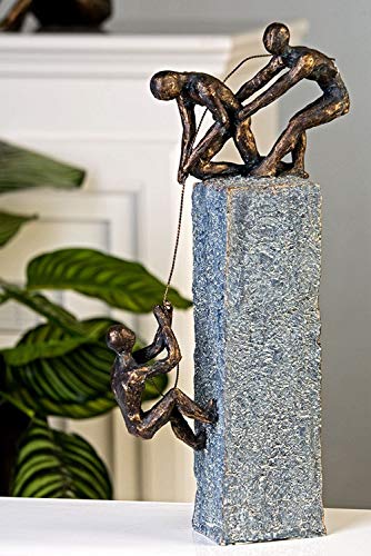 Casablance Deko Skulptur Assistance aus Poly - Deko Figur - Dekoration Wohnzimmer - Bronze/dunkelgrau - Höhe 43 cm Breite 18 cm von Casablanca modernes Design