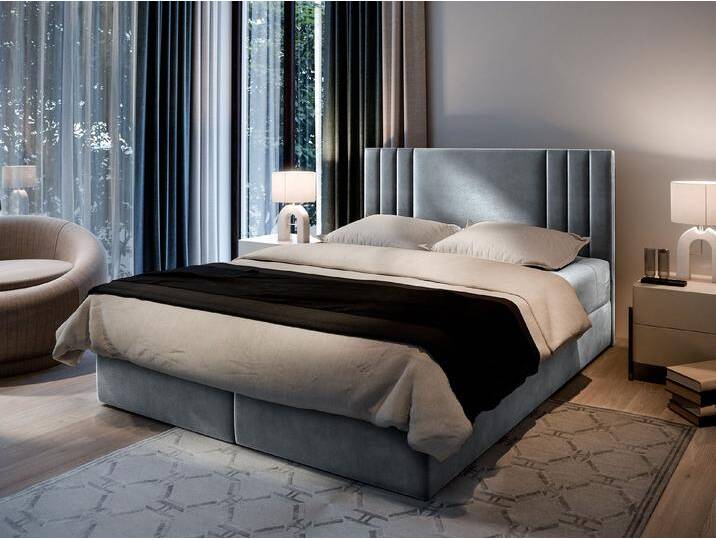 Masseno Boxbett BRES 180x200 cm mit Bonell Matratze und Topper, grau, CASABLANCA 14 von Casablanca