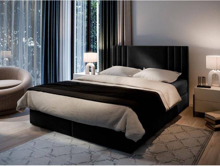 Masseno Boxbett BRES 180x200 cm mit Bonell Matratze und Topper, schwarz, CASABLANCA 16 Masseno Boxbett BRES 180x200 cm mit Bonell Matratze und Topper, schwarz, CASABLANCA 16 von Casablanca