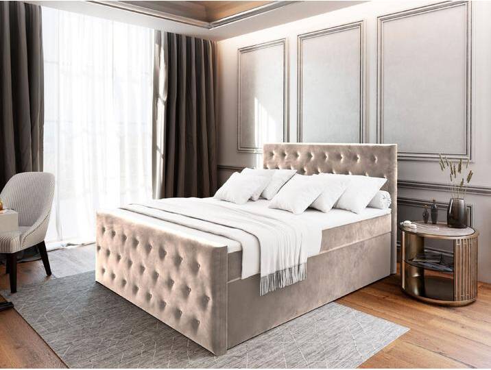 Masseno Boxbett FONDI 160x200 cm mit Bonell Matratze und Topper, beige, CASABLANCA 04 Masseno Boxbett FONDI 160x200 cm mit Bonell Matratze und Topper, beige, CASABLANCA 04 von Casablanca