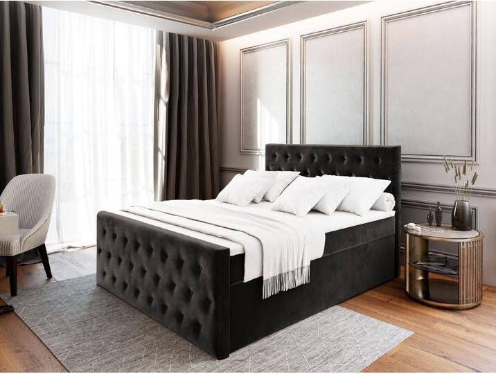 Masseno Boxbett FONDI 160x200 cm mit Bonell Matratze und Topper, schwarz, CASABLANCA 16 Masseno Boxbett FONDI 160x200 cm mit Bonell Matratze und Topper, schwarz, CASABLANCA 16 von Casablanca