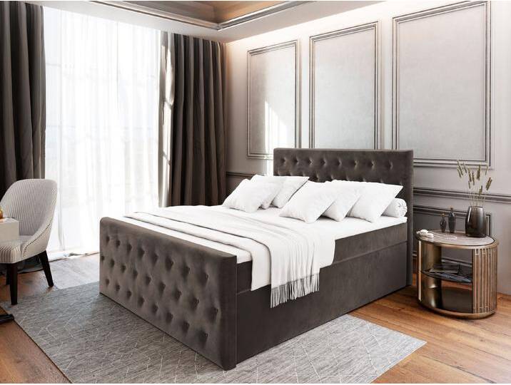 Masseno Boxbett FONDI 180x200 cm mit Bonell Matratze und Topper, braun, CASABLANCA 08 von Casablanca