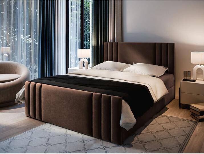 Masseno Boxbett KANES 140x200 cm mit Bonell Matratze und Topper, braun, CASABLANCA 08 von Casablanca