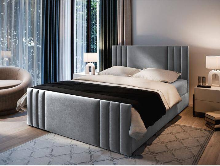 Masseno Boxbett KANES 160x200 cm mit Bonell Matratze und Topper, grau, CASABLANCA 14 von Casablanca