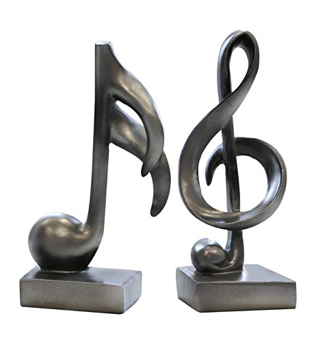 Moderne Skulptur Deko Objekt Music anthrazit Notenschlüssel und Note Poly Höhe 18 cm von Casablanca